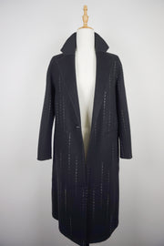 WWC-0722B Black Strip Business Style Pure Wool Coat