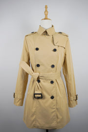 WTC-JW8701 Khaki Classic Preppy Style Short Trench Coat