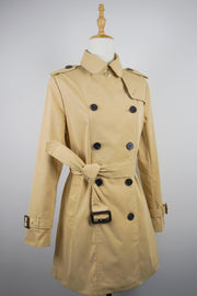 WTC-JW8701 Khaki Classic Preppy Style Short Trench Coat
