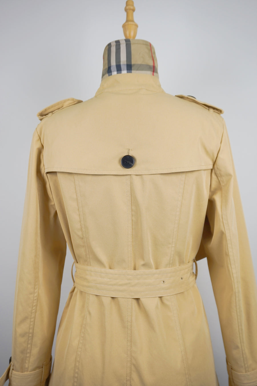 WTC-JW8701 Khaki Classic Preppy Style Short Trench Coat