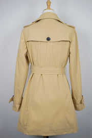 WTC-JW8702 Khaki Preppy Style Double-Breasted Short Trench Coat