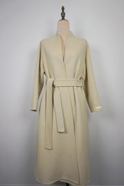 WWC-930KE1 Warm Ivory Luxury Style Pure Wool Coat