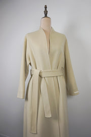 WWC-930KE1 Warm Ivory Luxury Style Pure Wool Coat