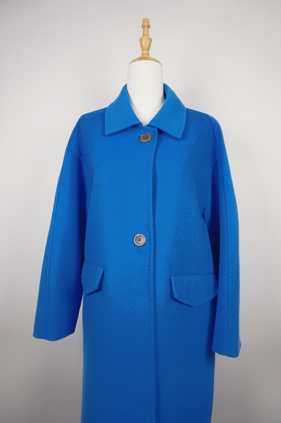 WWC-1068 Indigo Luxury Style 100% Wool Coat