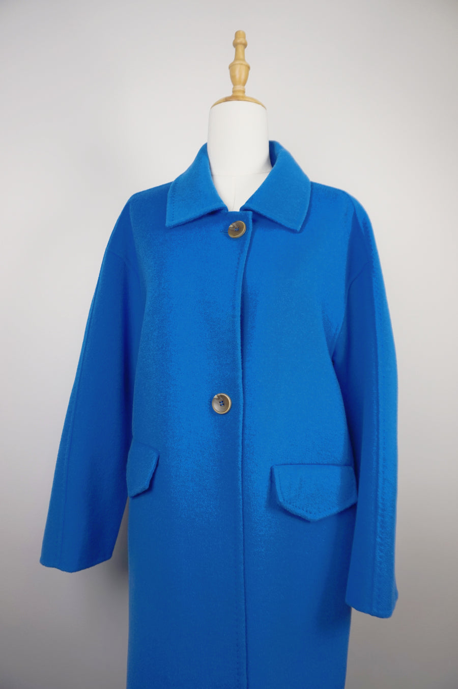 WWC-1068 Indigo Luxury Style 100% Wool Coat