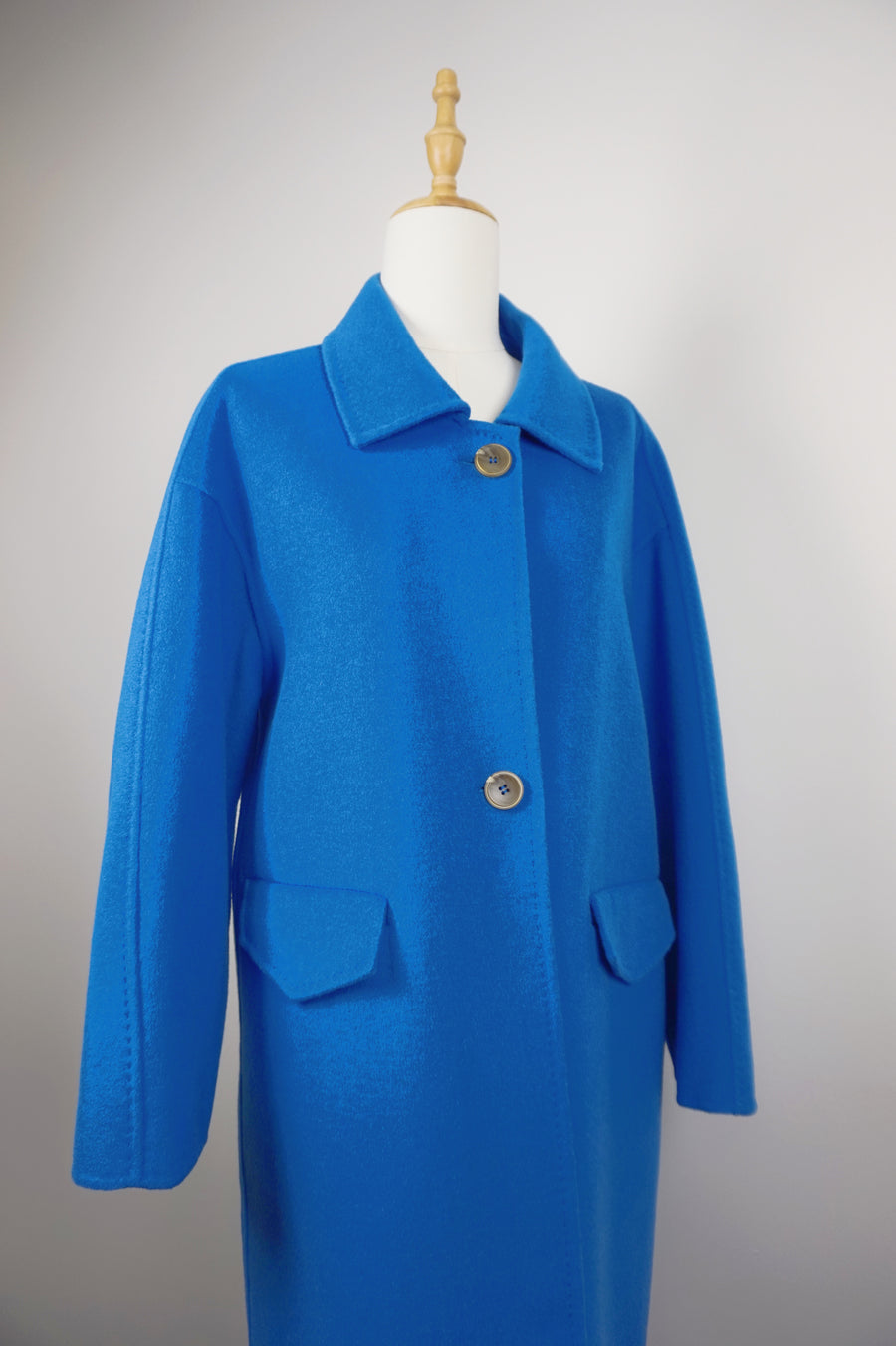 WWC-1068 Indigo Luxury Style 100% Wool Coat