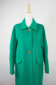 WWC-1068-1 Emerald Green Luxury Style 100% Wool Coat