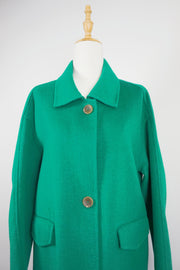 WWC-1068-1 Emerald Green Luxury Style 100% Wool Coat