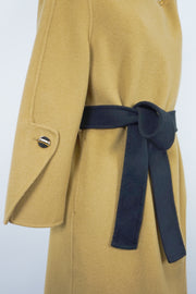 WCC-001613 Camel Artistic Style Sculptural Wrap Cashmere Coat