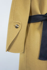 WCC-001613 Camel Artistic Style Sculptural Wrap Cashmere Coat