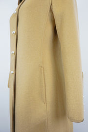 WWC-0729PP Camel Elegant Style Pearl Button 100% Wool Coat