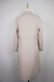 WCC-6701 Ivory Stitching Luxury Style Cashmere Coat