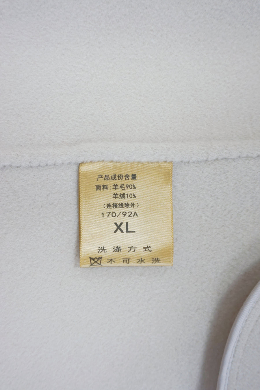 WCC-6701 Ivory Stitching Luxury Style Cashmere Coat