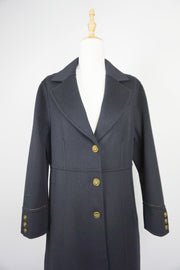 WCC-6701-1 Black Stitching Luxury Style Cashmere Coat
