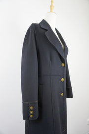 WCC-6701-1 Black Stitching Luxury Style Cashmere Coat