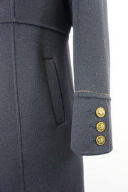 WCC-6701-1 Black Stitching Luxury Style Cashmere Coat
