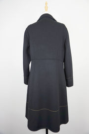 WCC-6701-1 Black Stitching Luxury Style Cashmere Coat