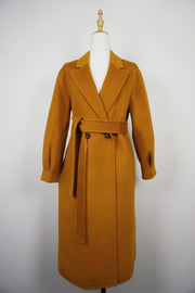 WCC-0722RC-1 Caramel Luxury Style Water Ripple Cashmere Coat
