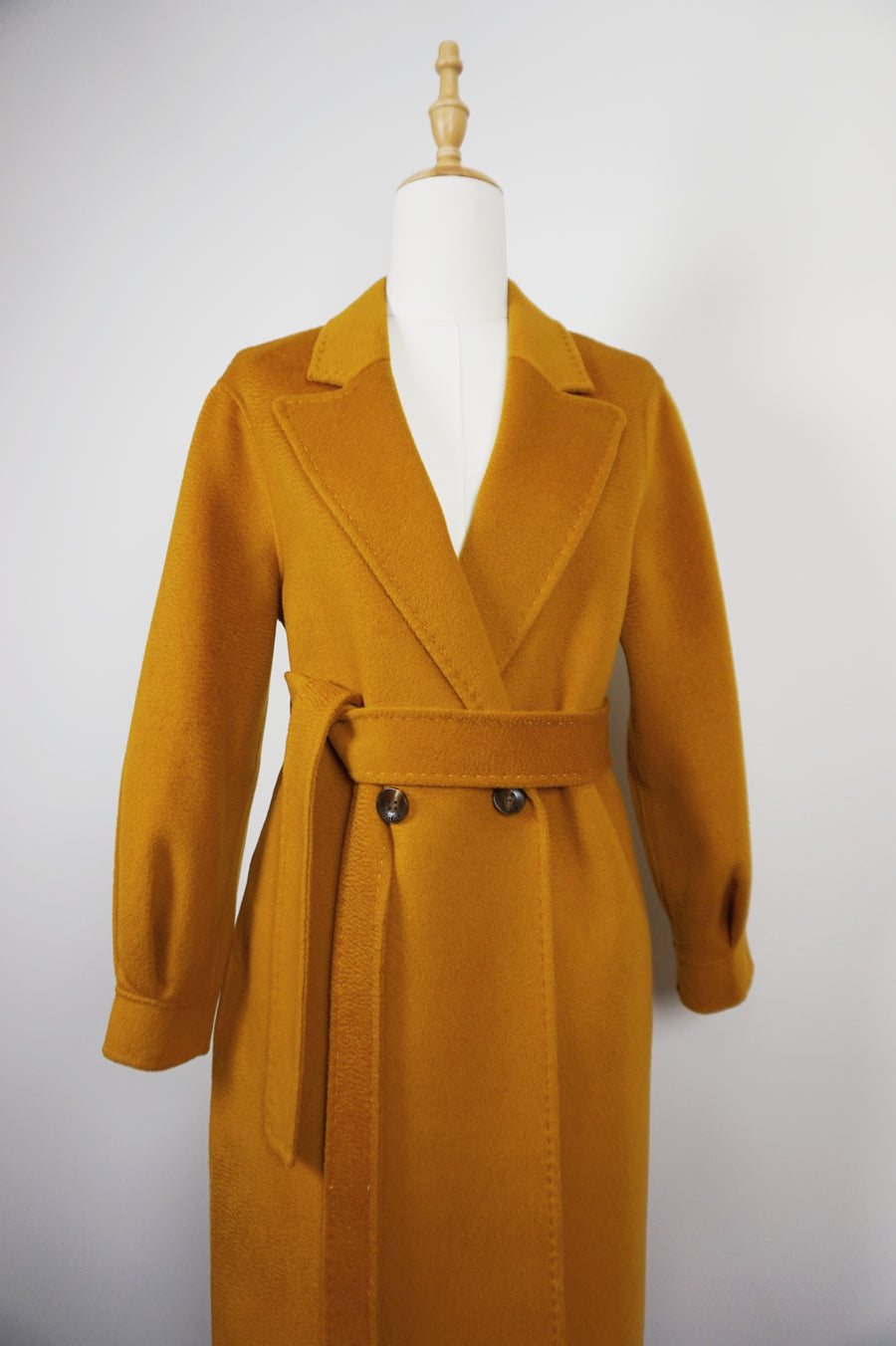 WCC-0722RC-1 Caramel Luxury Style Water Ripple Cashmere Coat