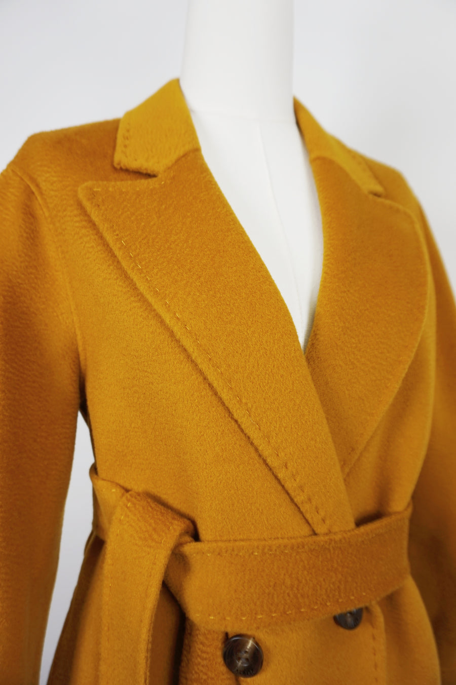 WCC-0722RC-1 Caramel Luxury Style Water Ripple Cashmere Coat
