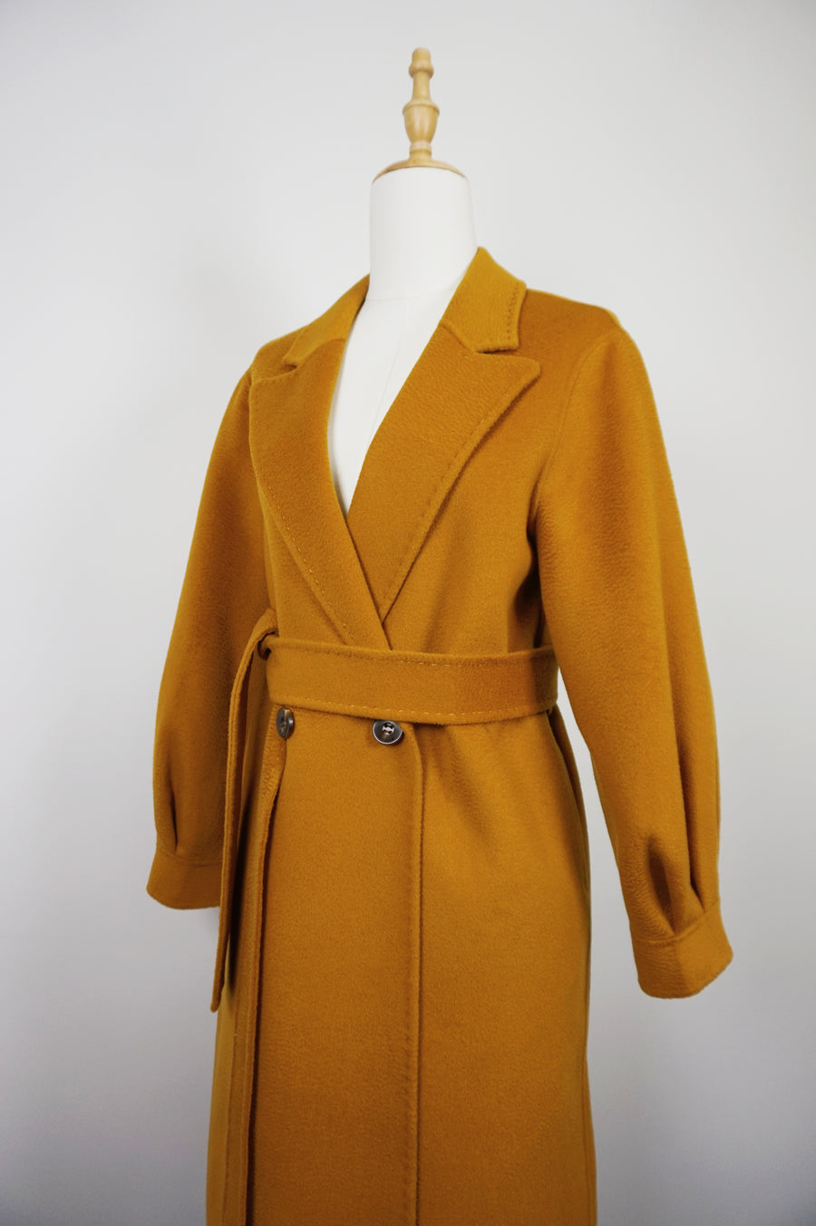WCC-0722RC-1 Caramel Luxury Style Water Ripple Cashmere Coat
