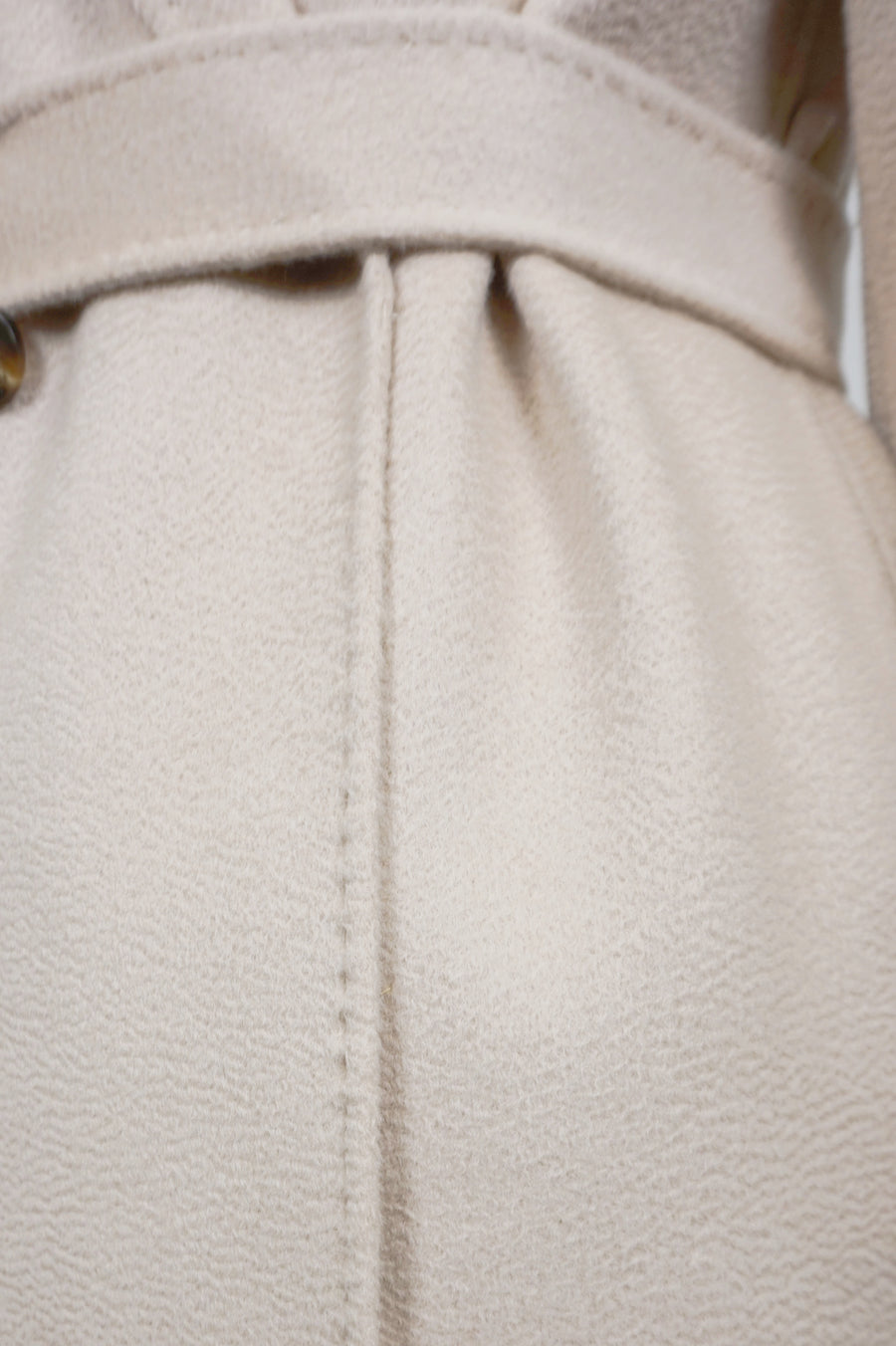 WCC-0722RC Beige Luxury Style Water Ripple Cashmere Coat