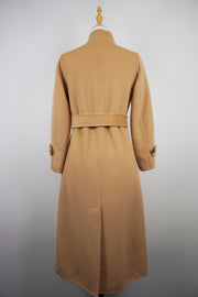 WWC-0723SMG-1 Camel Asymmetrical Wrap 100% Wool Coat