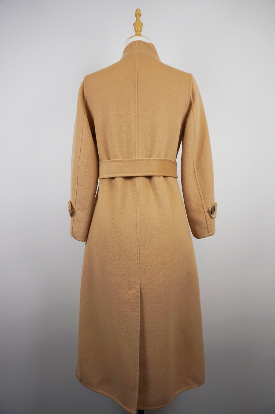 WWC-0723SMG-1 Camel Asymmetrical Wrap 100% Wool Coat