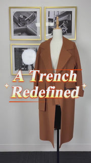 WTC-ZC057 Reddish Brown Casual Style 100% Wool Trench Coat